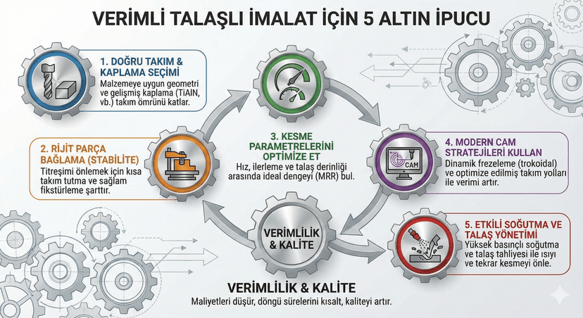 Verimli Talaşlı İmalat İçin 5 Altın İpucu