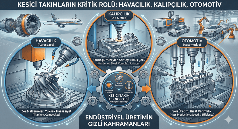 Havacılık, Kalıpçılık ve Otomotiv Sektörlerindeki Kesici Takımların Kritik Rolü